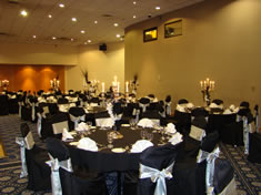 Black Chair Covers Silver Taffeta Sash